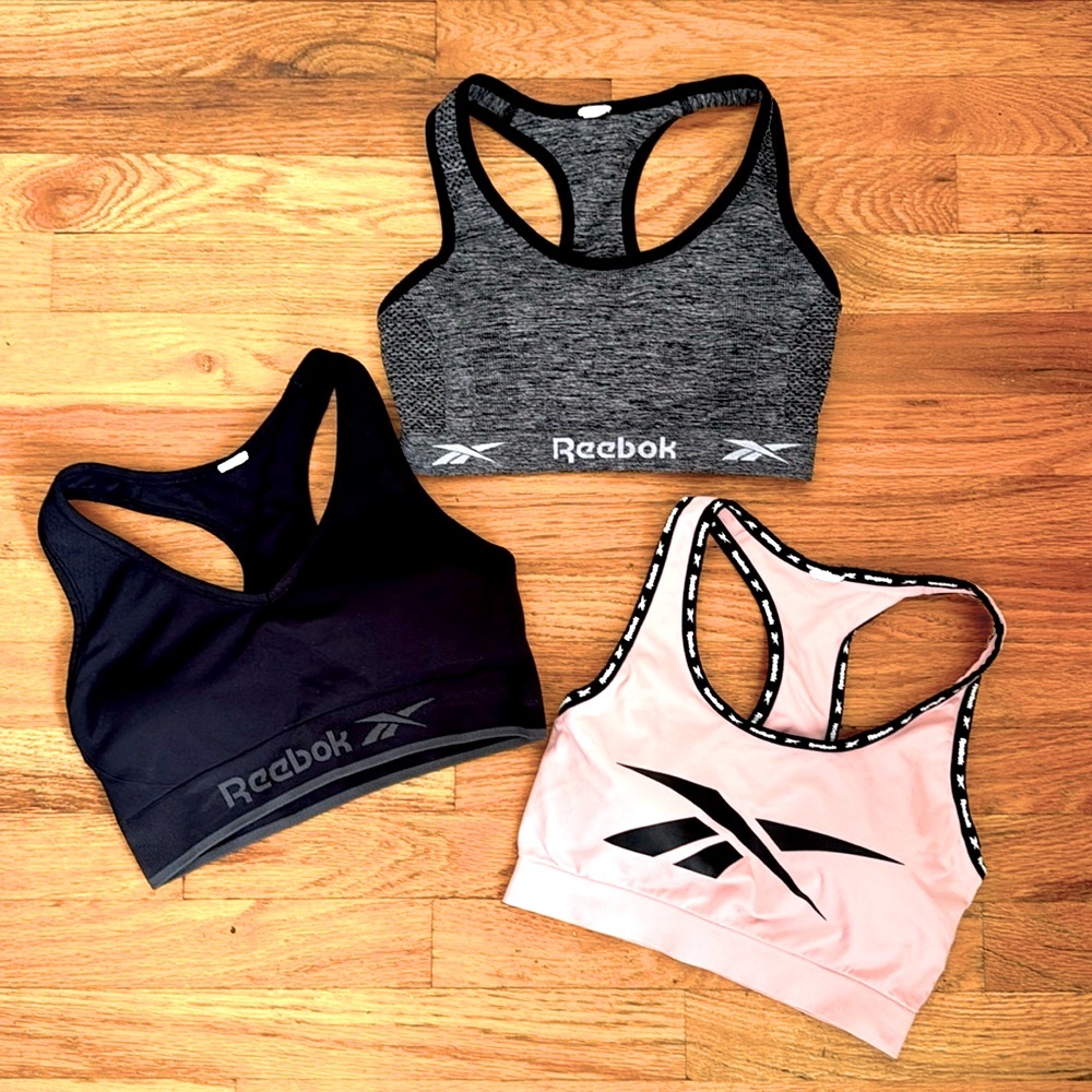 Three Reebok sports bra with bra cup